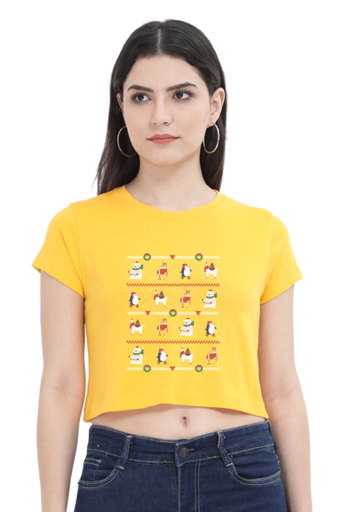 Ugly Sweater Animals Crop Tank