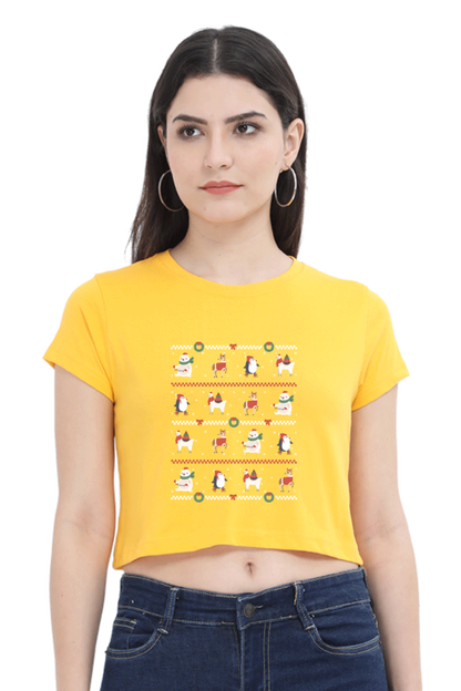 Ugly Sweater Animals Crop Tank