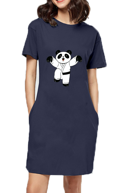 Karate Panda T-Shirt Dress