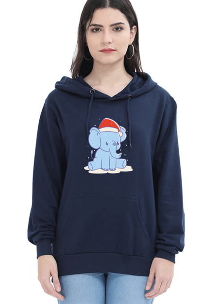 Elephant Christmas Hat Hooded Sweat Shirt