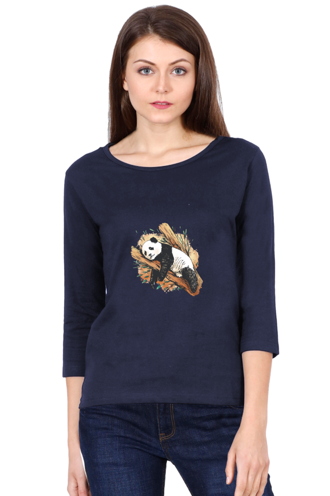 Sleeping Panda Round Neck Full Sleeve