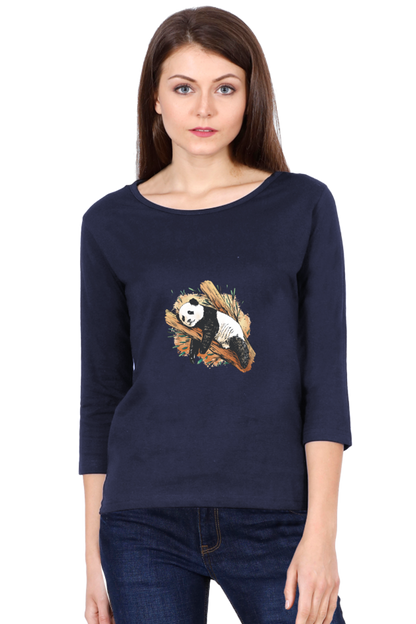 Sleeping Panda Round Neck Full Sleeve