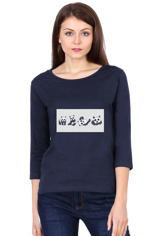 Cute Panda Set Round Neck Full Sleeve