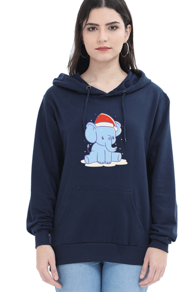 Elephant Christmas Hat Hooded Sweat Shirt