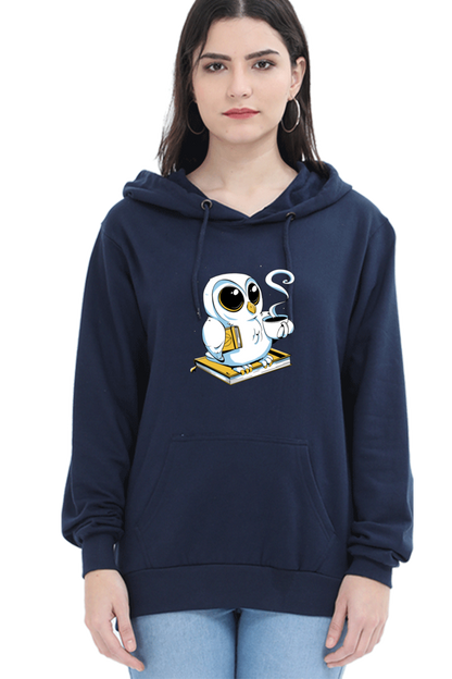 Cute Owl Book Coffee Hooded Sweat Shirt