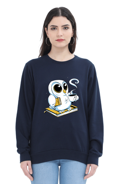 Cute Owl Book Coffee Sweatshirt