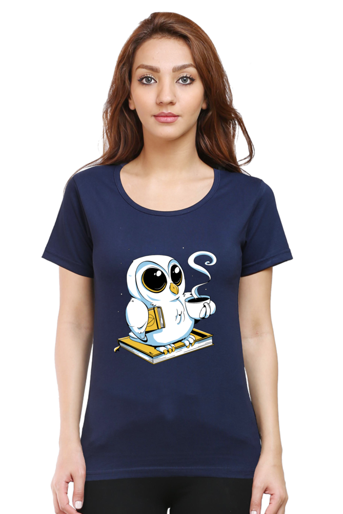 Cute Owl Book Coffee T-Shirt