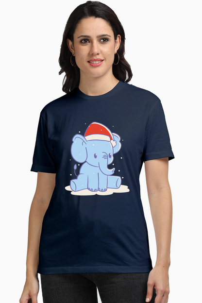 Elephant Christmas Hat Supima T-Shirt