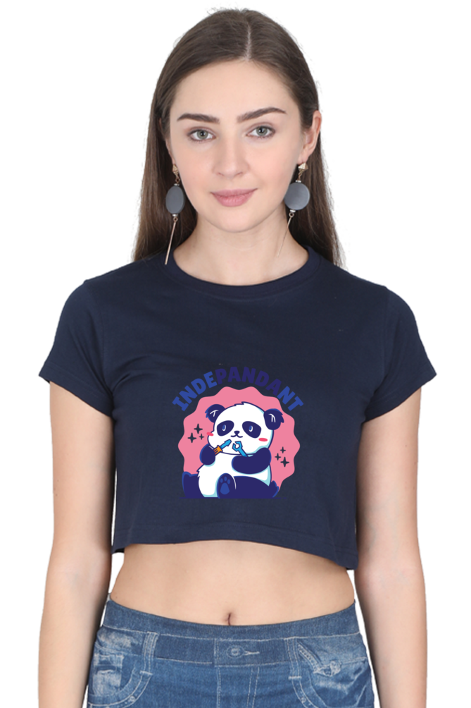 Indepandant Panda Crop Top