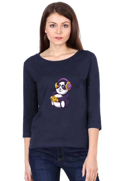 Gamer Panda Round Neck Full Sleeve