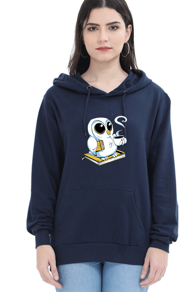 Cute Owl Book Coffee Hooded Sweat Shirt