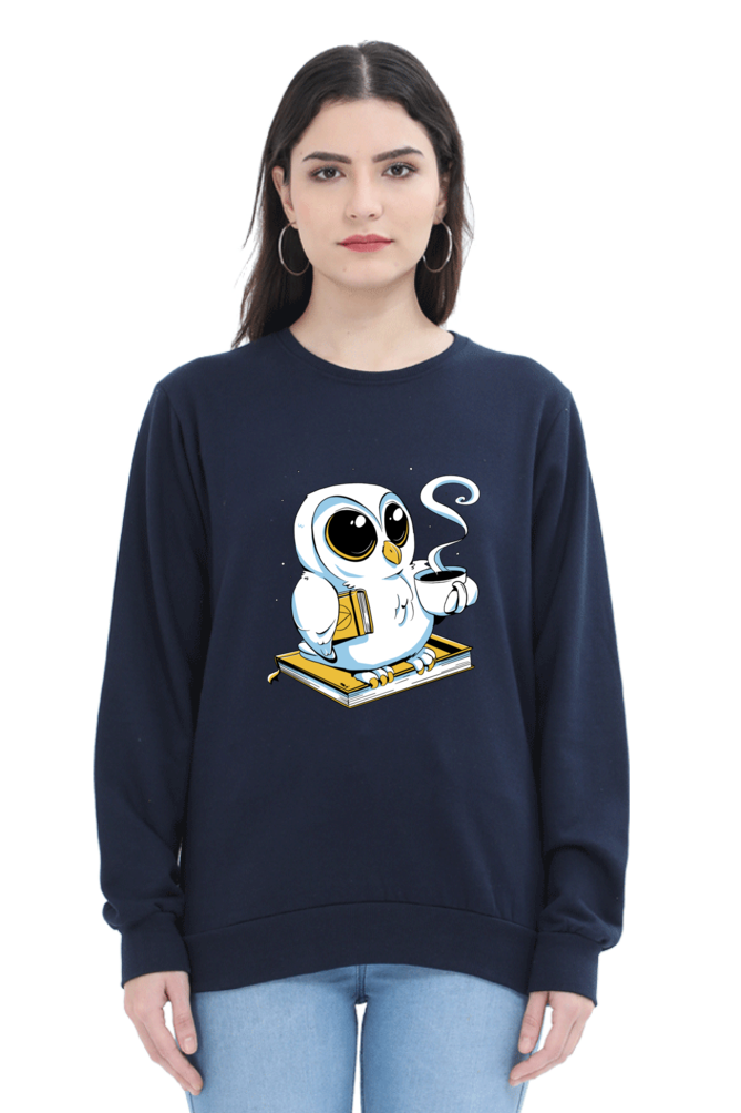 Cute Owl Book Coffee Sweatshirt