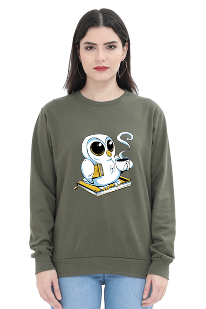 Cute Owl Book Coffee Sweatshirt