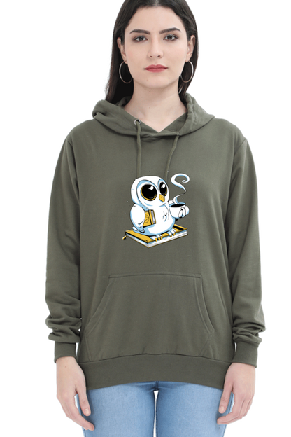 Cute Owl Book Coffee Hooded Sweat Shirt