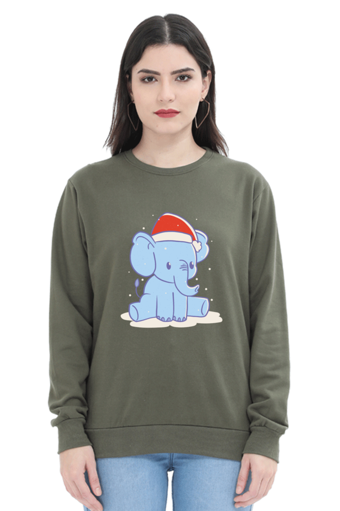 Elephant Christmas Hat Sweatshirt