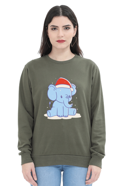 Elephant Christmas Hat Sweatshirt