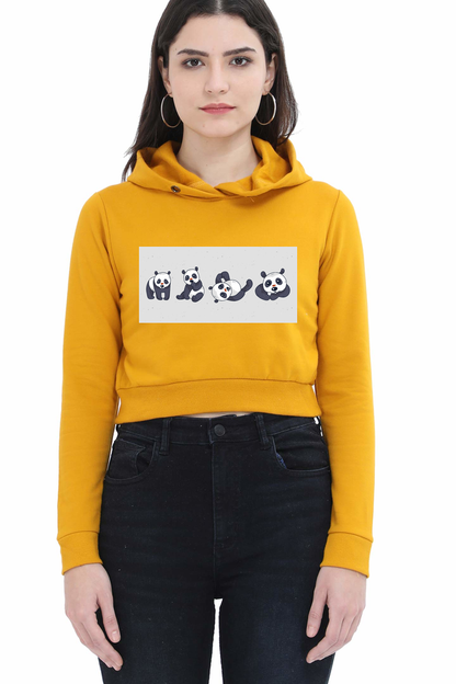 Cute Panda Set Crop Hoodie