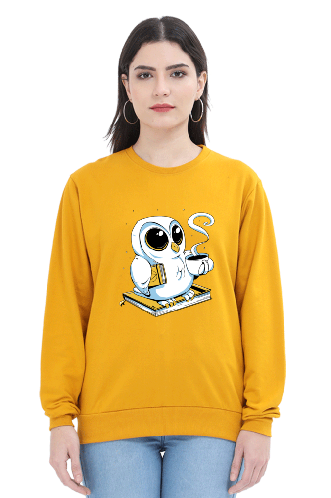 Cute Owl Book Coffee Sweatshirt