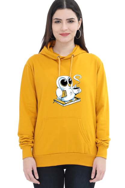 Cute Owl Book Coffee Hooded Sweat Shirt