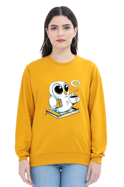 Cute Owl Book Coffee Sweatshirt