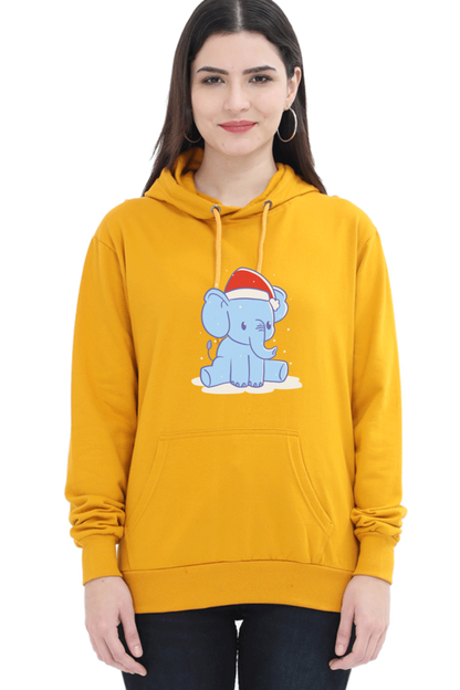 Elephant Christmas Hat Hooded Sweat Shirt