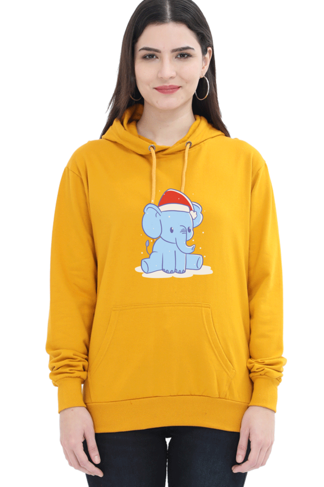 Elephant Christmas Hat Hooded Sweat Shirt