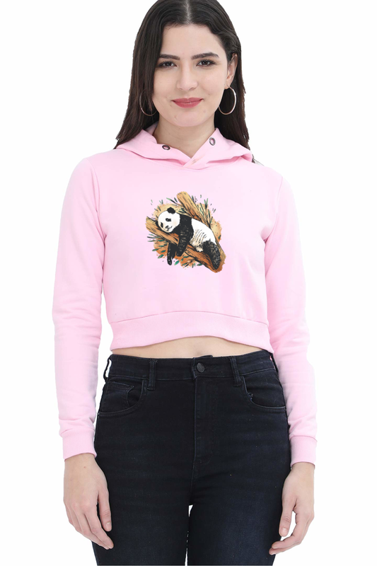 Sleeping Panda Crop Hoodie