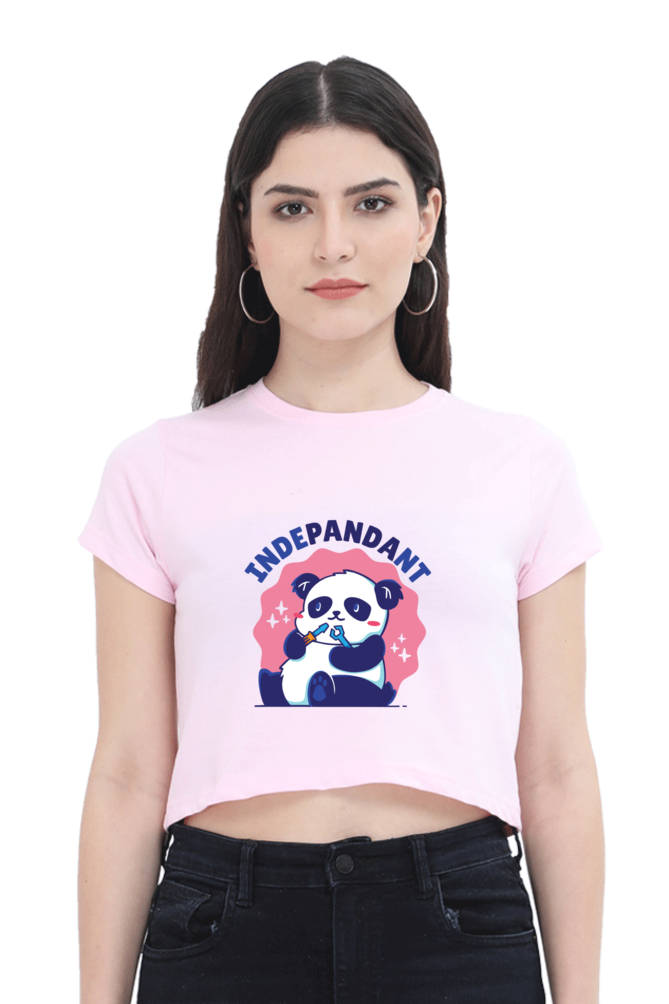 Indepandant Panda Crop Top