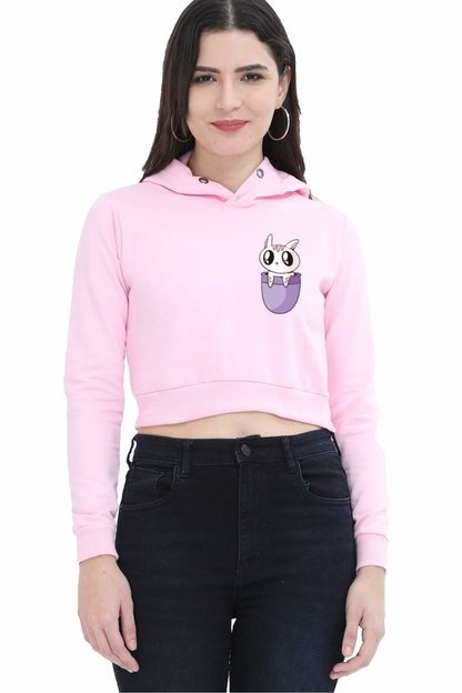 Pocket Cat Crop Hoodie