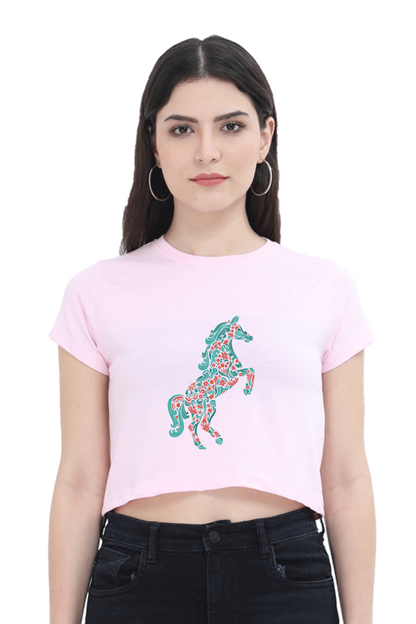 Floral Horse Crop Top