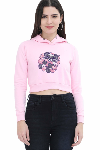 Panda Love Crop Hoodie