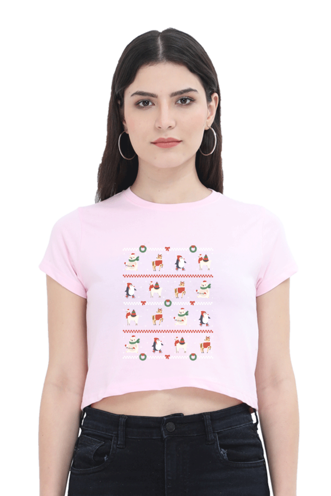 Ugly Sweater Animals Crop Tank