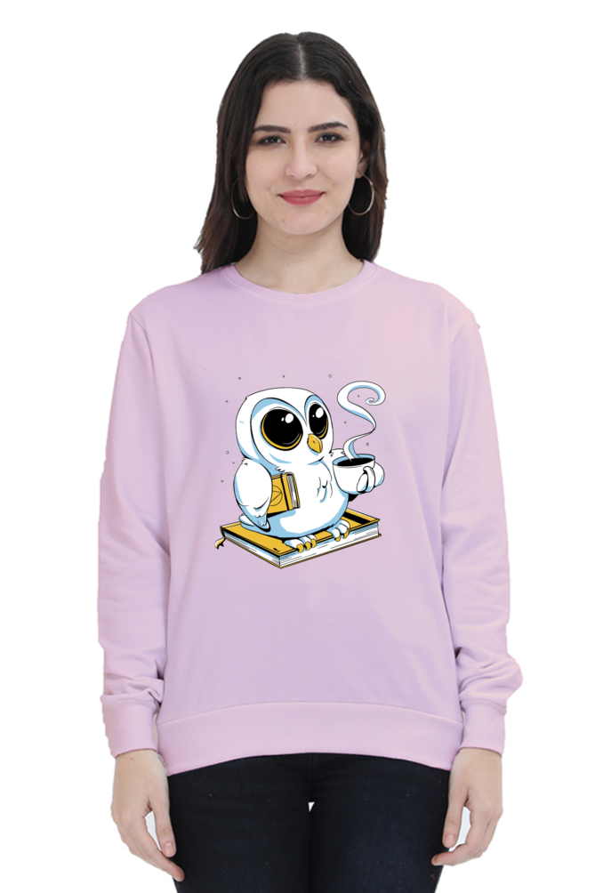 Cute Owl Book Coffee Sweatshirt