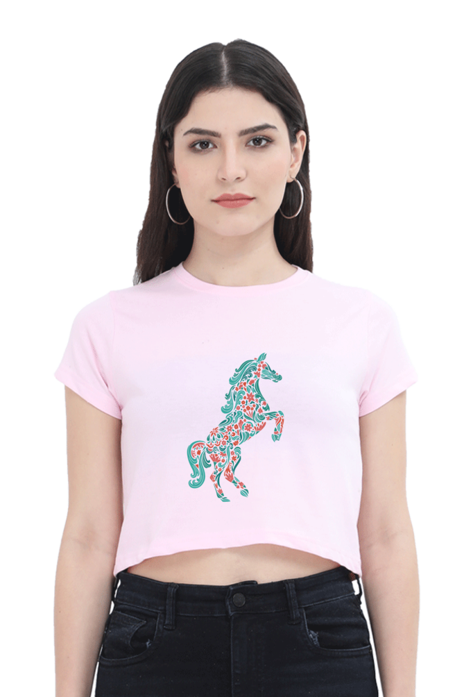 Floral Horse Crop Top