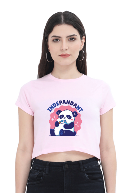 Indepandant Panda Crop Top