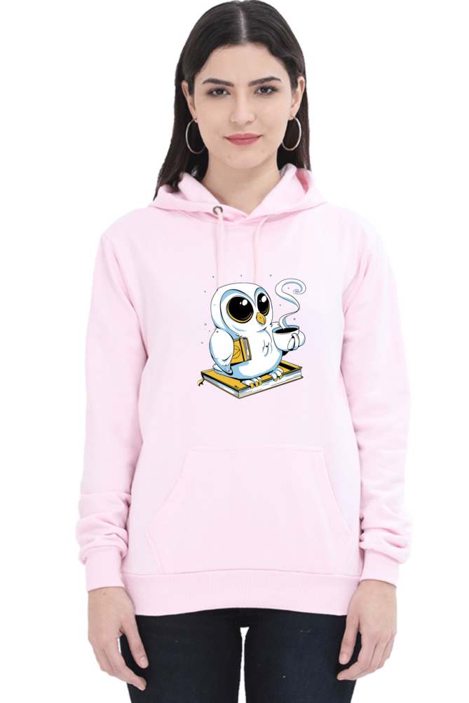 Cute Owl Book Coffee Hooded Sweat Shirt