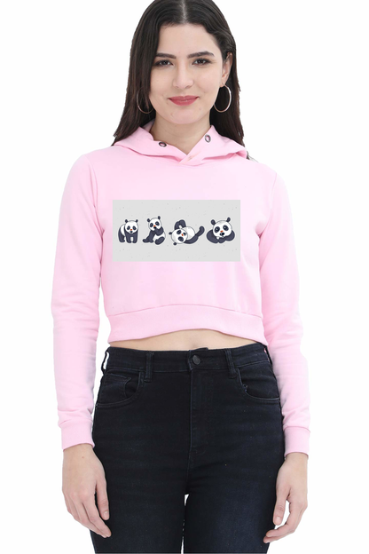 Cute Panda Set Crop Hoodie