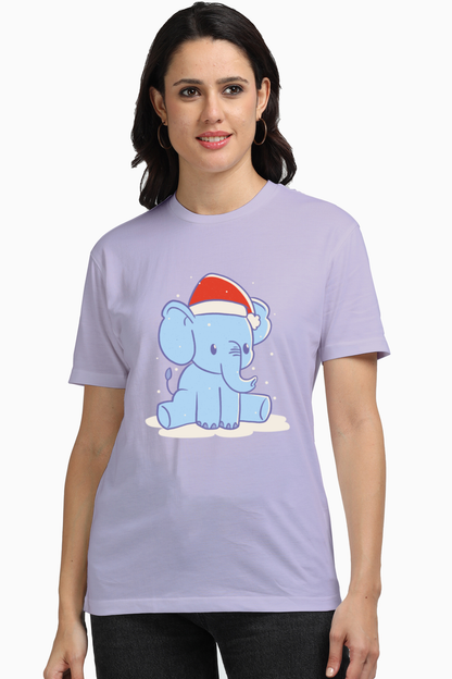 Elephant Christmas Hat Supima T-Shirt