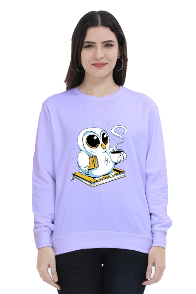 Cute Owl Book Coffee Sweatshirt