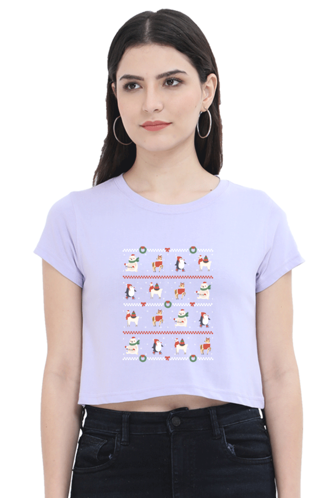 Ugly Sweater Animals Crop Tank