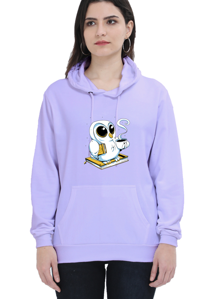 Cute Owl Book Coffee Hooded Sweat Shirt