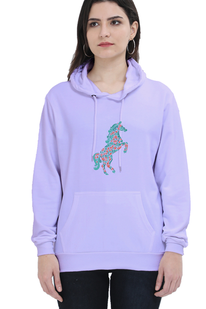 Floral Horse Hooded Sweat Shirt