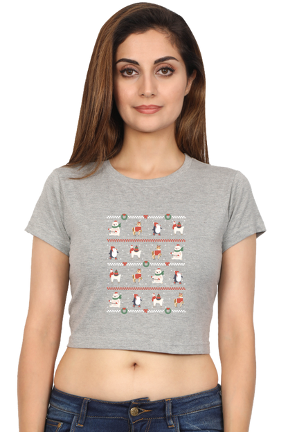 Ugly Sweater Animals Crop Tank