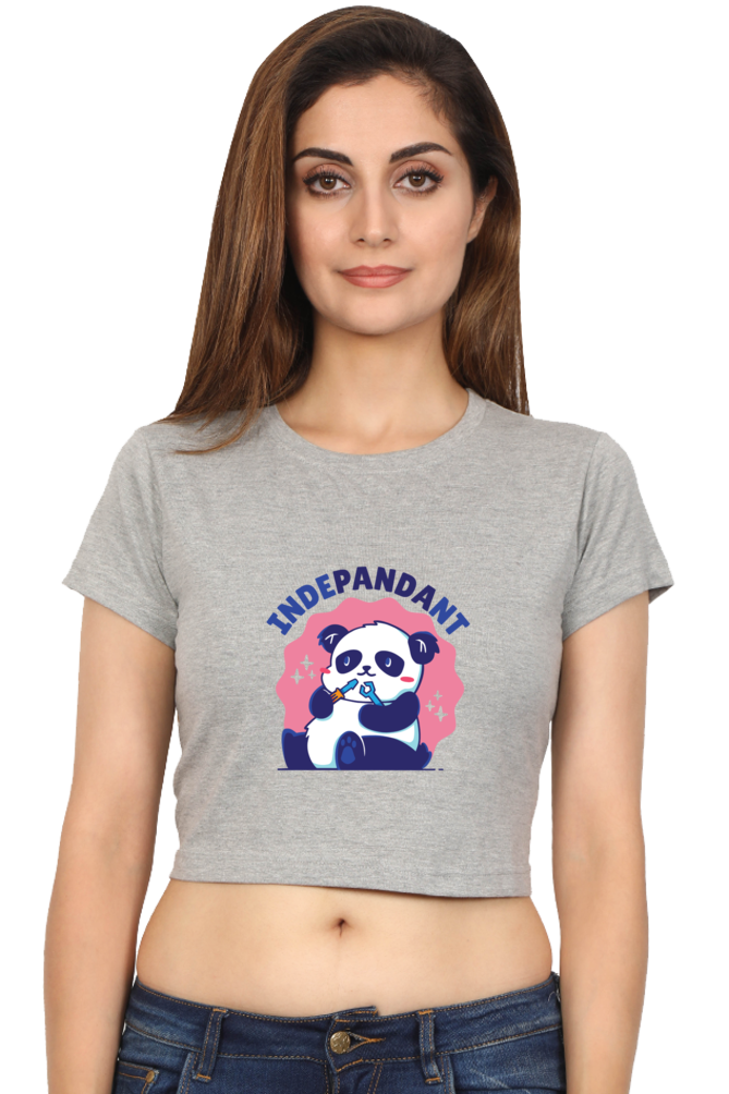 Indepandant Panda Crop Top