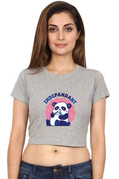 Indepandant Panda Crop Top