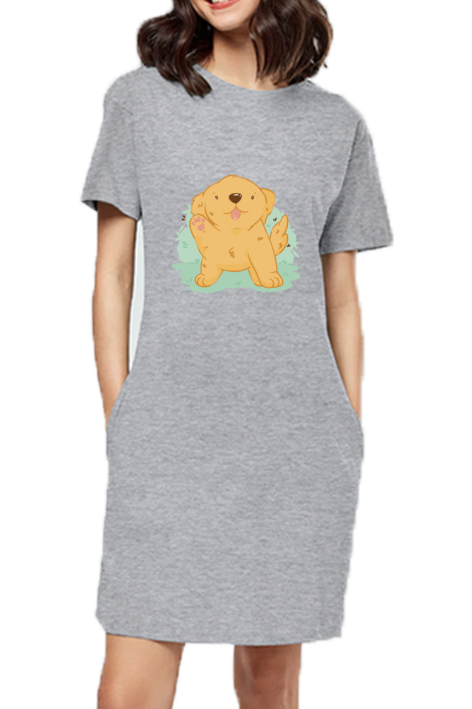 Golden Kawaii T-Shirt Dress