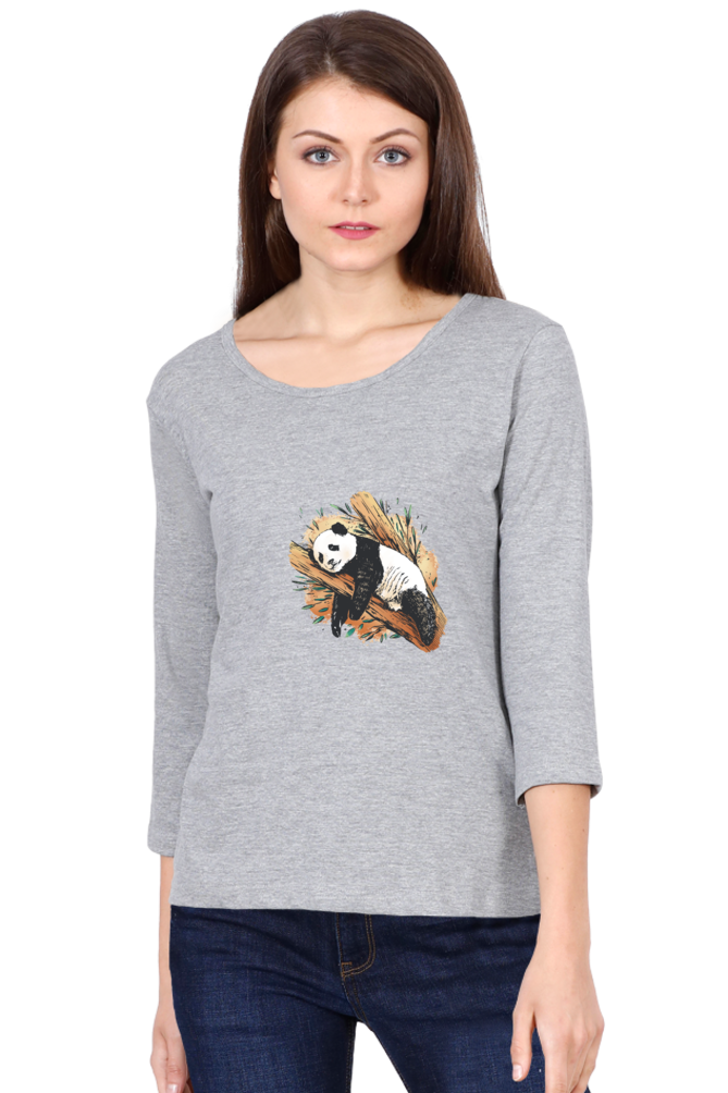 Sleeping Panda Round Neck Full Sleeve