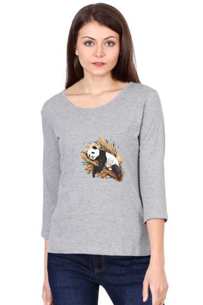 Sleeping Panda Round Neck Full Sleeve