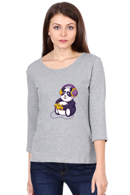 Gamer Panda Round Neck Full Sleeve