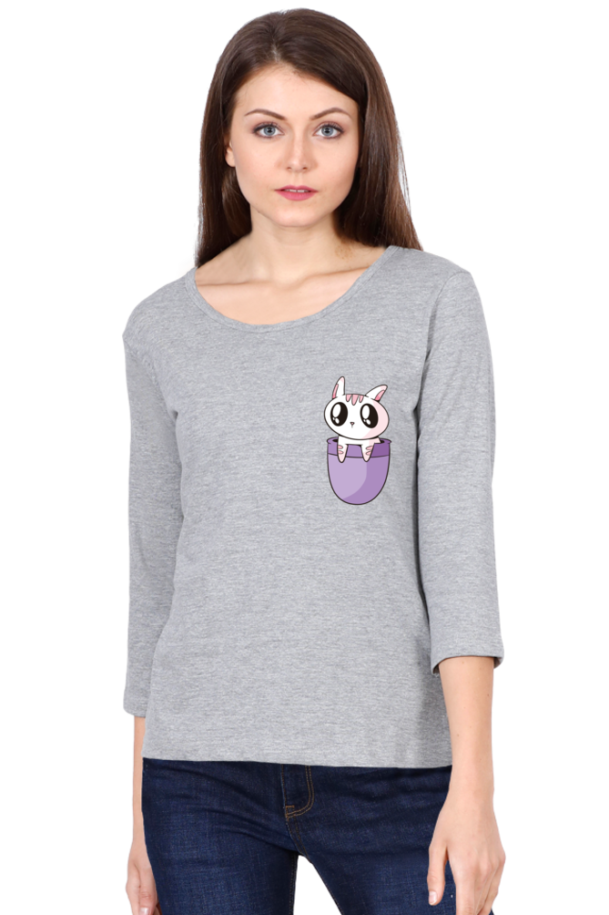 Pocket Cat Round Neck Full Sleeve